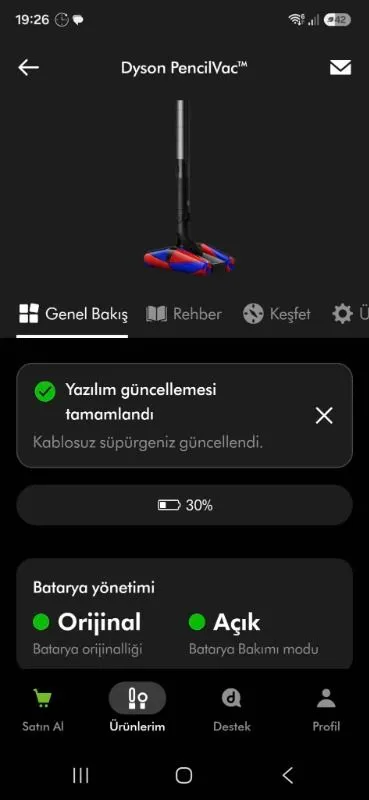 Dyson Pencilvac™ Fluffycones Kablosuz Süpürge Şarjlı Kullanım Özelliği ve Toz Haznesi ile Pratik Temizlik
