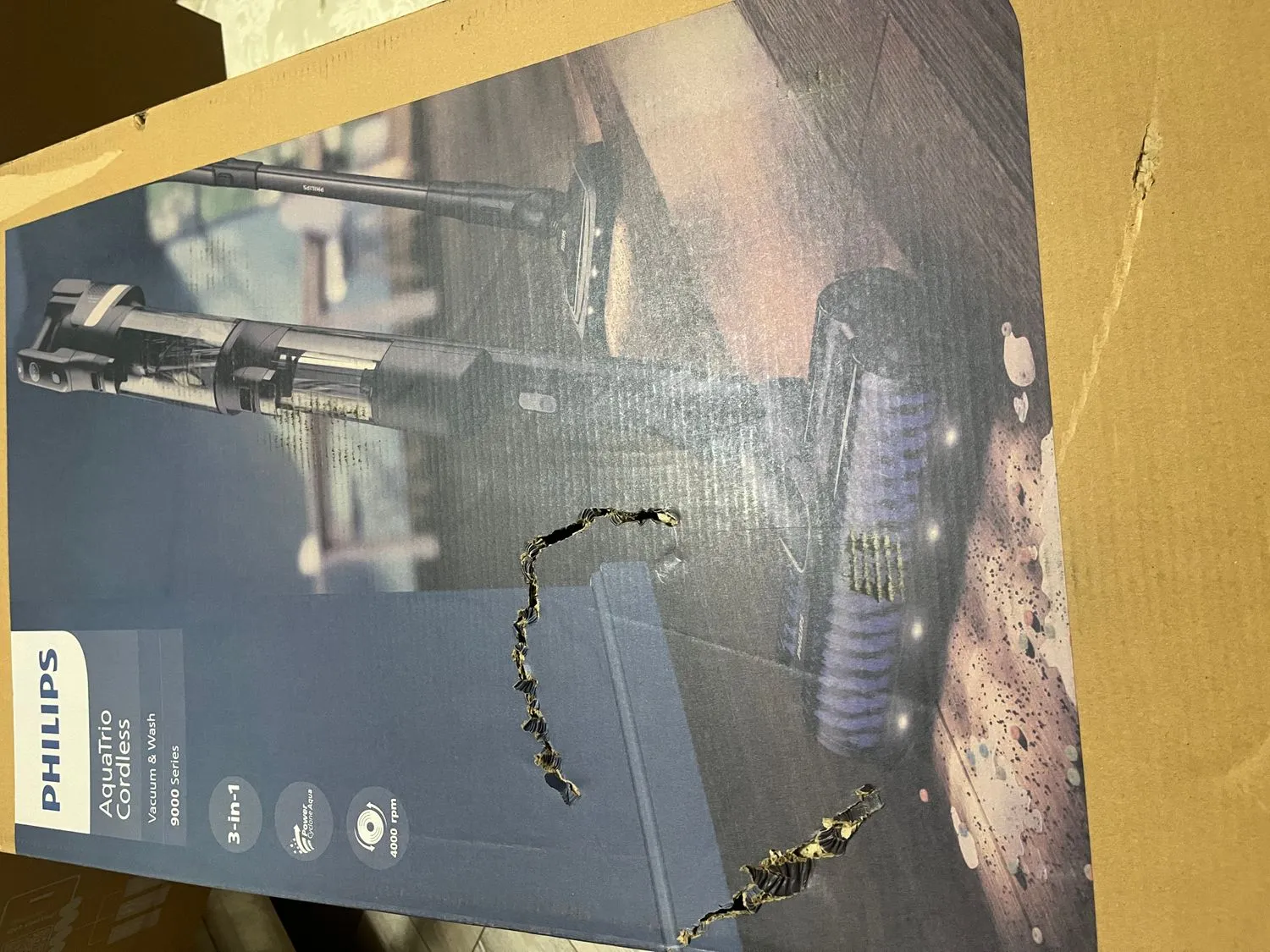 Philips 9000 Serisi AquaTrio Kablosuz Dikey Süpürge, Otomatik Temizleme ve Şarj İstasyonu​, AquaSpin Başlık, PowerCyclone Aqua, XW9463/11