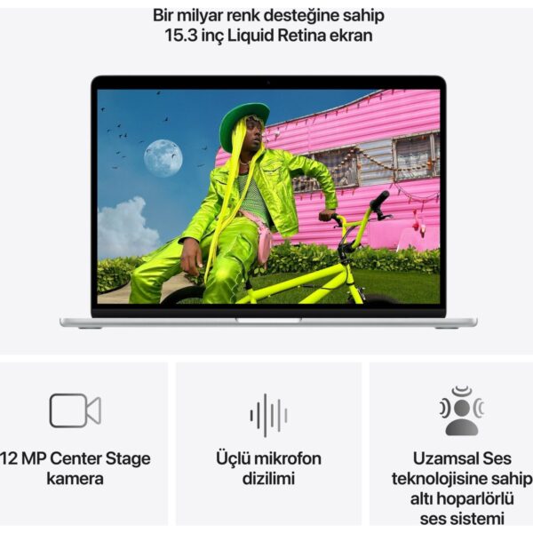 Apple MacBook Air M5 16GB 512GB SSD macOS 15″ Taşınabilir Bilgisayar Gümüş MDV94TU/A