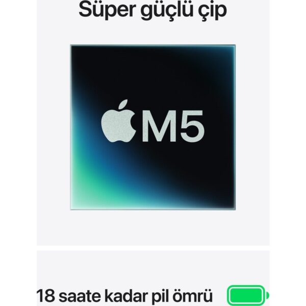 Apple MacBook Air M5 24GB 1TB SSD macOS 13″ Taşınabilir Bilgisayar Gece Yarısı MDHG4TU/A