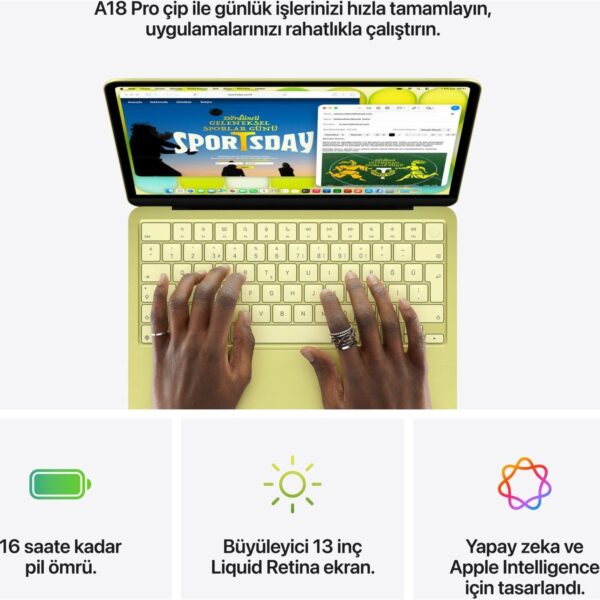 Apple MacBook Neo A18 Pro 8GB 512GB SSD macOS 13″ Taşınabilir Bilgisayar Indigo MHFG4TU/A