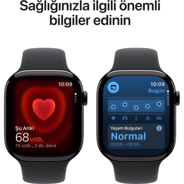 Apple Watch Series 11 Gps + Cellular, 42 mm Alüminyum kasa ve Siyah Spor kordon – S/m