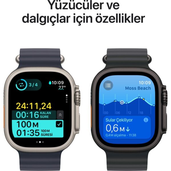 Apple Watch Ultra 2 GPS + Cellular, 49 mm Natürel Titanyum Kasa ve Natürel Titanyum Milano Loop – Küçük Boy