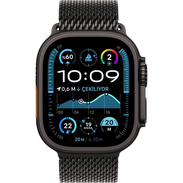 Apple Watch Ultra 2 GPS + Cellular 49mm Siyah Titanyum Kasa ve Siyah Titanyum Milanese Loop – Küçük Boy