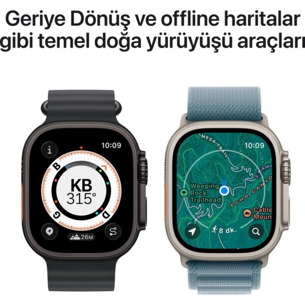 Apple Watch Ultra 3 Gps + Cellular, 49 mm Siyah Titanyum Kasa ve Siyah/kömür Trail loop – S/m
