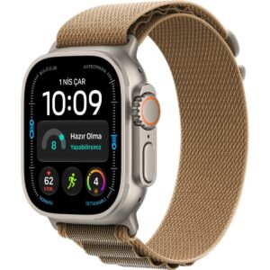 Apple Watch Ultra 4 Gps + Cellular, 49 mm Natürel Titanyum Kasa ve Çöl Rengi Alpine Loop - Orta Boy Natürel - Çöl Rengi