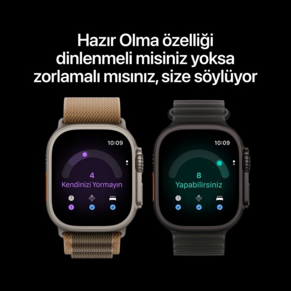 Apple Watch Ultra 4 Gps + Cellular, 49 mm Siyah Titanyum Kasa ve Buzlu Siyah Ocean Kordon