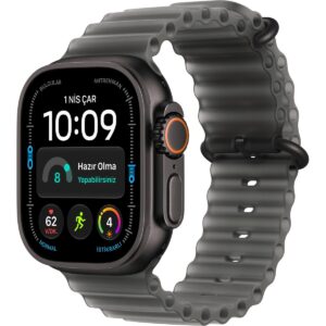 Apple Watch Ultra 4 Gps + Cellular, 49 mm Siyah Titanyum Kasa ve Buzlu Siyah Ocean Kordon Siyah - Buzlu Siyah