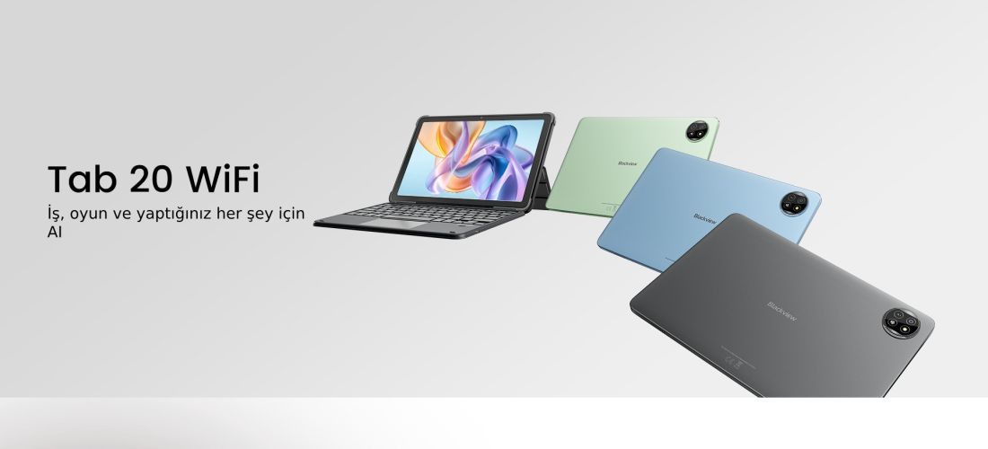Blackview TAB20WIFI Tablet 10.1″/12 Gb(4gb+8gb)/64 Gb/8 MP/ANDROID14+KILIF Dahil (Siyah)
