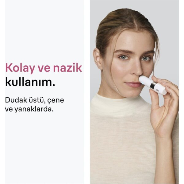 Braun FS1000 Mini Yüz Tüy Alma Makinesi Pil ve Temizleme Fırçası, Seyahat Boy, Kablosuz Kullanım