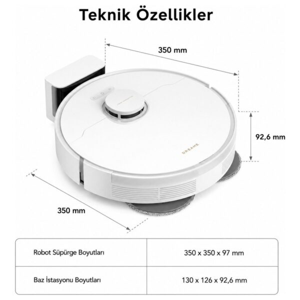 Dreame L10s Pro Gen 2 Robot Süpürge Beyaz, 7.000PA Emiş Gücü