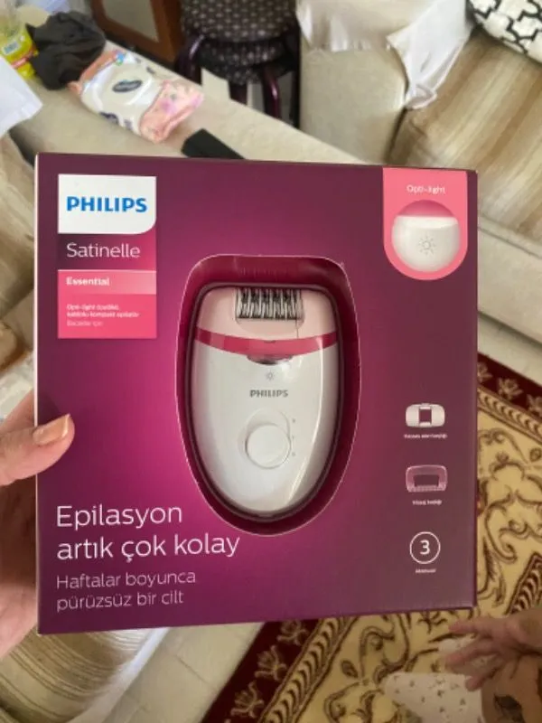 Philips BRE255/05 Satinelle Essential Kablolu Kompakt Epilatör Yıkanabilir Başlık ve 3 Hız Ayarıyla