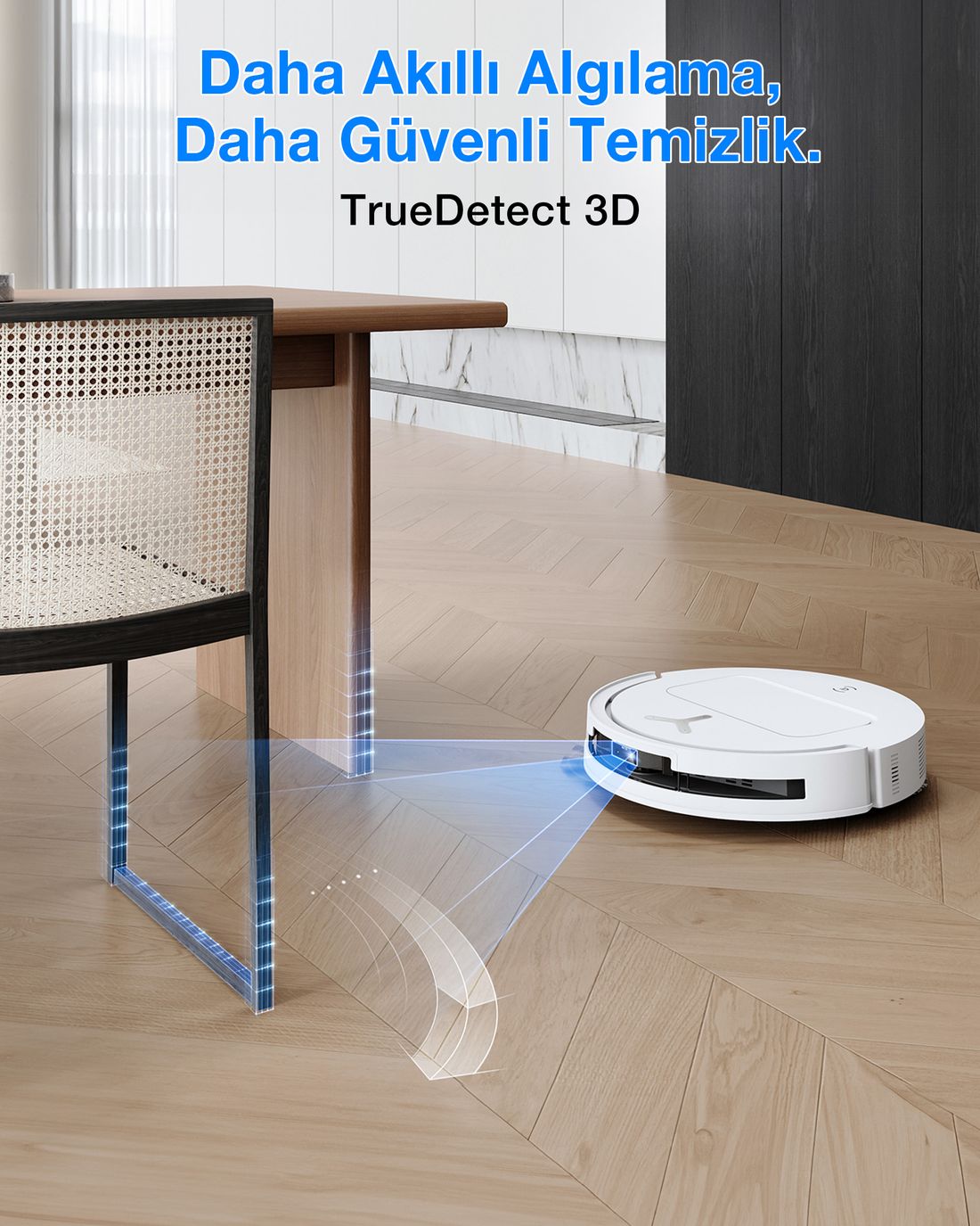 Ecovacs Akıllı Robot Süpürge ve Çöp İstasyonu, 25.000Pa Emiş Gücü, 81mm Ultra İnce Tasarım, 75°C Sıcak Su ile Mop Yıkama, ZeroTangle 2.0, AIVI 3D 3.0, YIKO-GPT Akıllı Temizlik, Beyaz