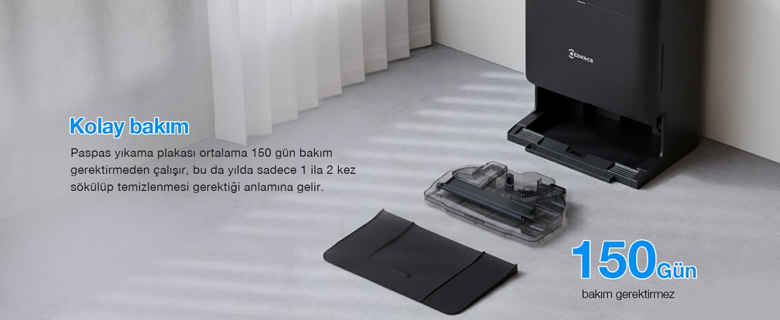 Ecovacs DEEBOT T80S Omni Robot Süpürge ve Paspas, 24.800 Pa Emiş Gücü, OZMO Roller 2.0 Paspas, ZeroTangle 3.0 Dolaşma Önleme, Triple Lift Özelliği, Sıcak Su ile Paspas ve Sıcak Hava ile Kurutma