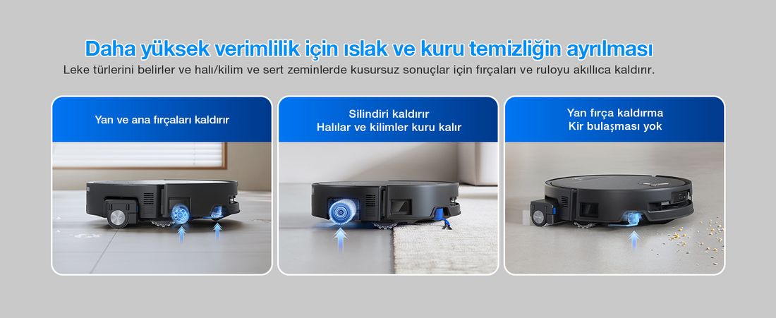 Ecovacs DEEBOT T80S Omni Robot Süpürge ve Paspas, 24.800 Pa Emiş Gücü, OZMO Roller 2.0 Paspas, ZeroTangle 3.0 Dolaşma Önleme, Triple Lift Özelliği, Sıcak Su ile Paspas ve Sıcak Hava ile Kurutma