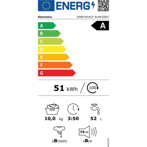 Electrolux EW6F3414UT 600 Serisi 10 kg Yıkama Kapasiteli 1400 Devir Enerji Sınıfı A Çamaşır Makinesi