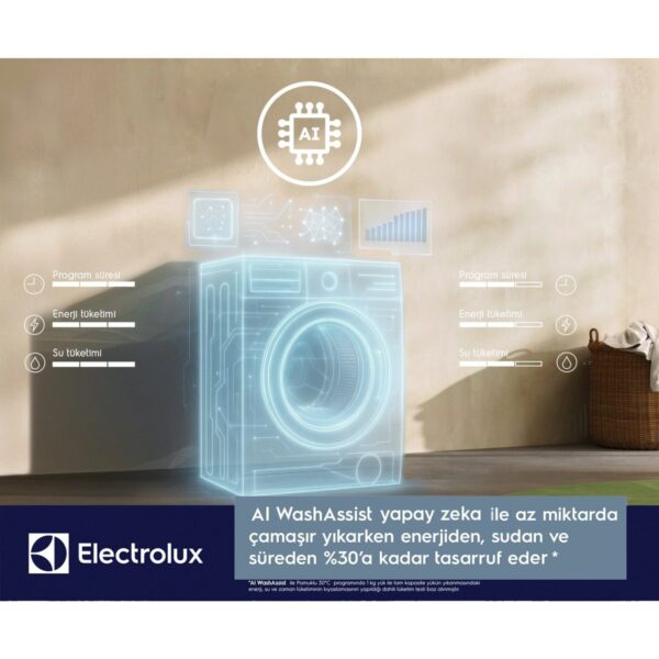 Electrolux EW6F8492T 600 Serisi Aı Washassist FULLWASH45′ 9 kg 1400 Devir A Enerji Sınıfı Çamaşır Makinesi