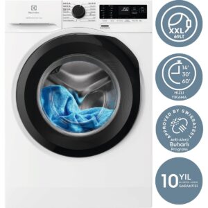 Electrolux EWZF541BT 10 kg 1400 Devir TimeCare 14/30/60 dk Hızlı Yıkama Buharlı Anti Alerji Programlı Inverter Çamaşır Makinesi HBCV0000E9OSAW