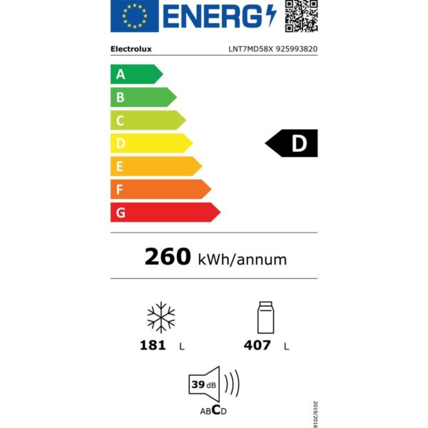 Electrolux LNT7MD58X Twintech No-Frost 588 Lt 84 cm Alttan Donduruculu Buzdolabı D Enerji Sınıfı Inox