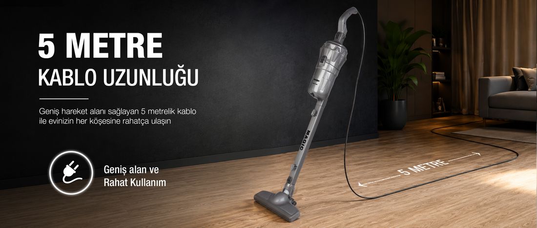 Fantom Magıc P 3000 Toz Torbasız Dikey Süpürge Antrasit 1 Litre Toz Hacmi ve Yüksek Emiş Gücü