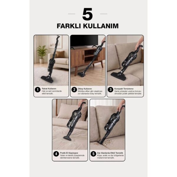 Fantom Magıc P 3000 Toz Torbasız Dikey Süpürge Siyah