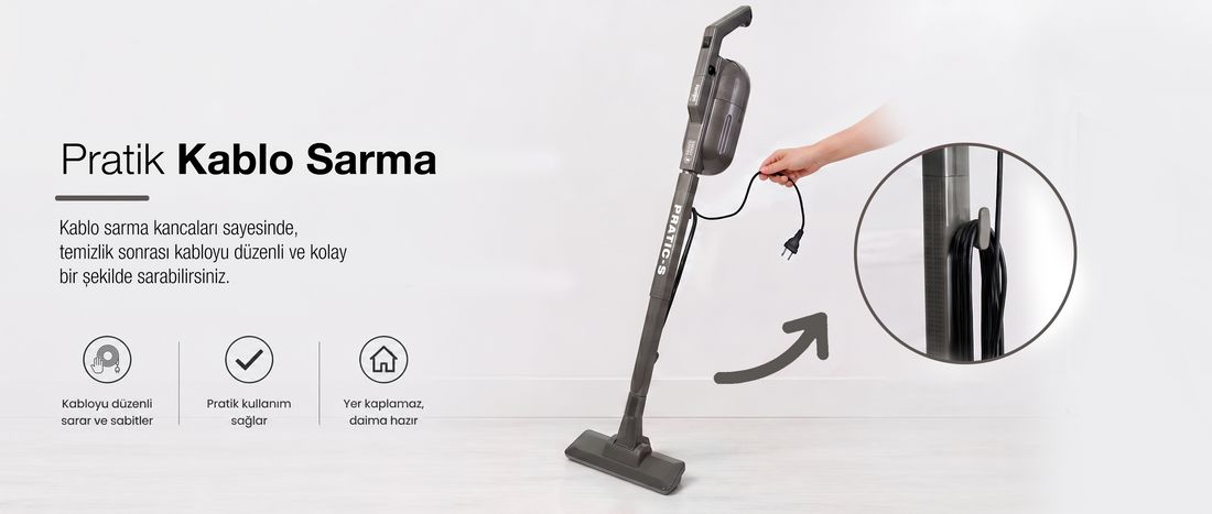 Fantom P1200 Pratic-s Toz Torbasız Elektrikli Dikey Süpürge