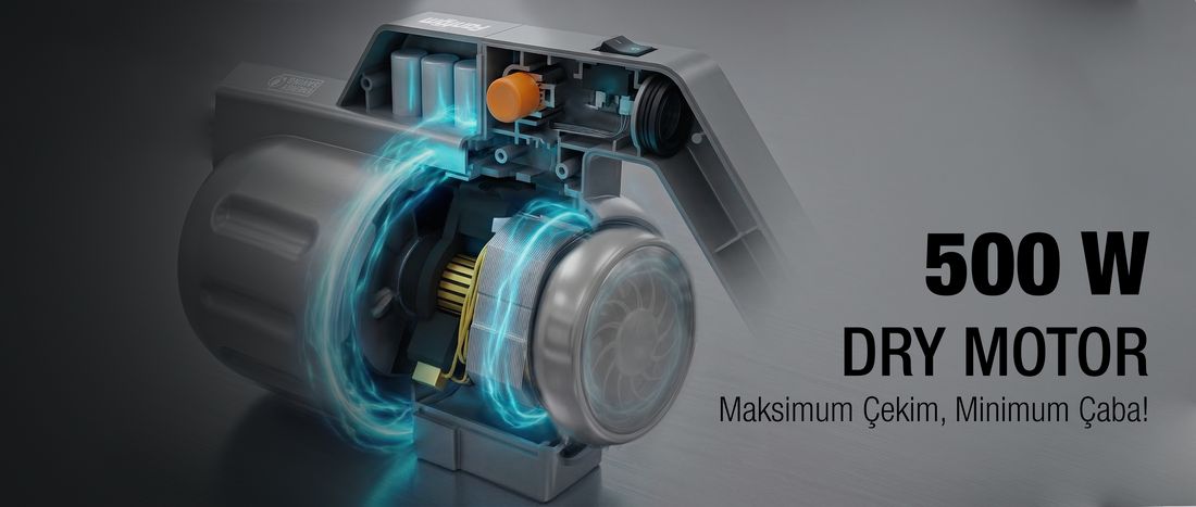 Fantom Pratic Aır Power P 1250 Antrasit Torbasız Dönebilen Turbo Başlıklı Dikey Süpürge