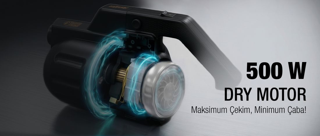 Fantom Pratic Aır Power P 1250 Siyah Torbasız Dönebilen Turbo Başlıklı Dikey Süpürge