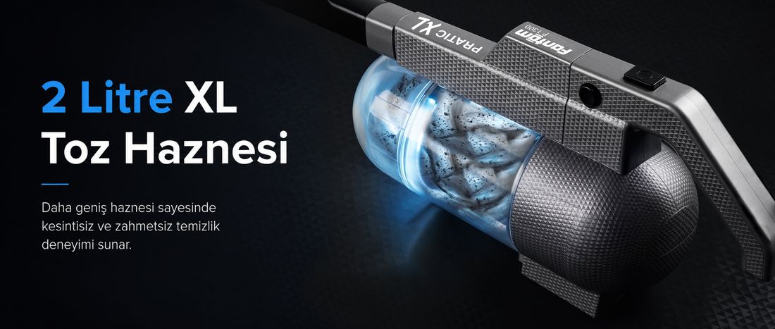 Fantom Pratik-XL P 1300 Dikey Süpürge 500 W Gri Toz Torbasız Kullanım ve