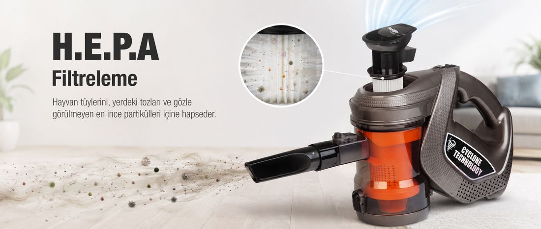 Fantom Provac P5000 Cyclonic Elektrik Süpürgesi Gri