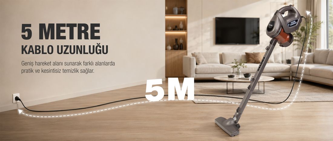 Fantom Provac P5000 Cyclonic Elektrik Süpürgesi Gri