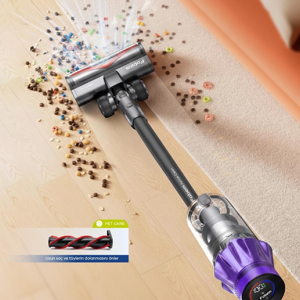 Fobem Active Clean Şarjlı Dikey Süpürge 400W Toz Algılama