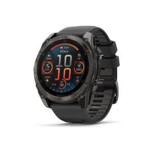 Garmin Fenix 8 – 51MM Amoled Sapphire Karbon Gri Dlc, Siyah/gri Silikon Kayışlı HBCV00006YT4L1