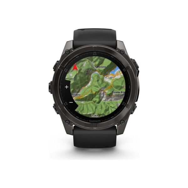 Garmin Fenix 8 – 51MM Amoled Sapphire Karbon Gri Dlc, Siyah/gri Silikon Kayışlı
