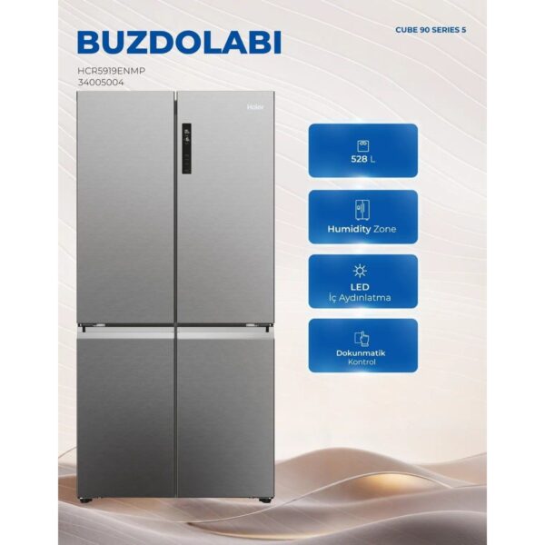 Haier HCR5919ENMP E Enerji Sınıfı 528 Lt Gardırop Tipi No Frost Buzdolabı