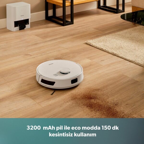 Homend Alex Laser Power 1289H Otomatik Boşaltım Sistemli Yeni Nesil Moplu 10 kPa Robot Süpürge Beyaz