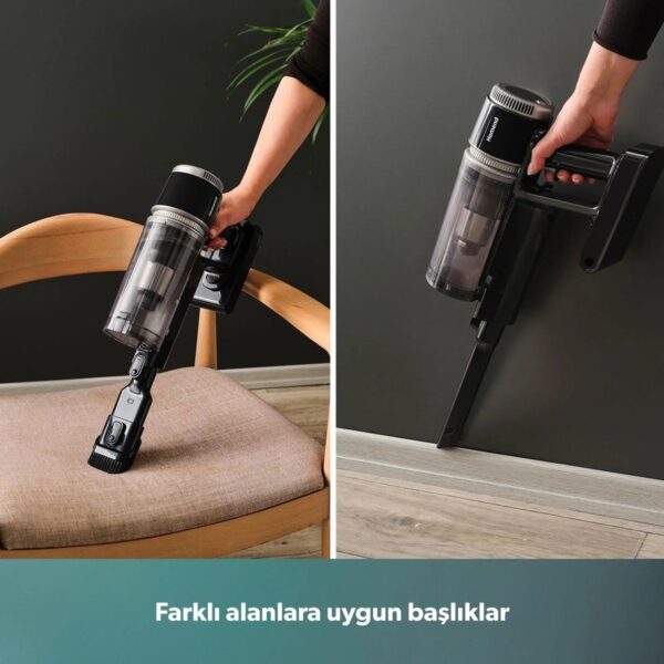 Homend Dustrider Pro 1270H Toz Istasyonlu Ergonomik Dikey Süpürge Siyah