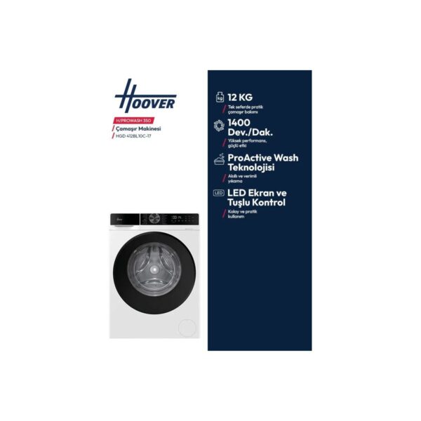 Hoover Hgd 412BL10C-17 12 kg Yıkama Kapasitesi 1400 Devir Enerji Sınıfı A Çamaşır Makinesi