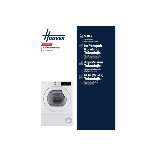 Hoover Hle H9A2Te-17 9 Kg Wi-Fi Bağlantılı Isı Pompalı Kurutma Makinesi