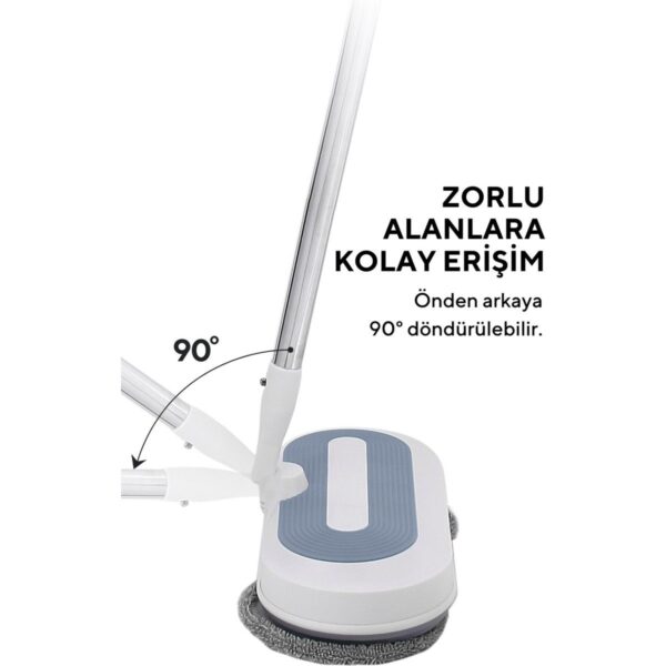 Kumtel Şarjlı Kablosuz Mop Paspas – Güçlü Döner Başlık ve Otomatik Su Püskürtme ile Pratik Ev Temizliği, 0.8L Toz Haznesi