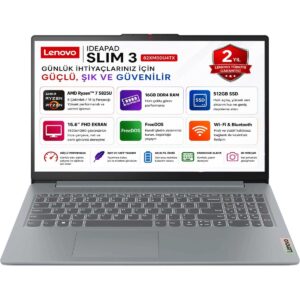 Lenovo Ideapad Slim 3 AMD Ryzen 7 5825U 16GB 512GB SSD Freedos 15.6" FHD Taşınabilir Bilgisayar 82XM00U4TX HBCV00008O199Y