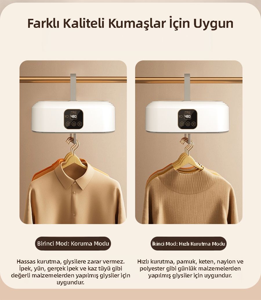 Mioji UV100X Yeni Nesil UV Işıklı Taşınabilir Portatif Askılı Katlanabilir Çamaşır Kurutma Makinesi