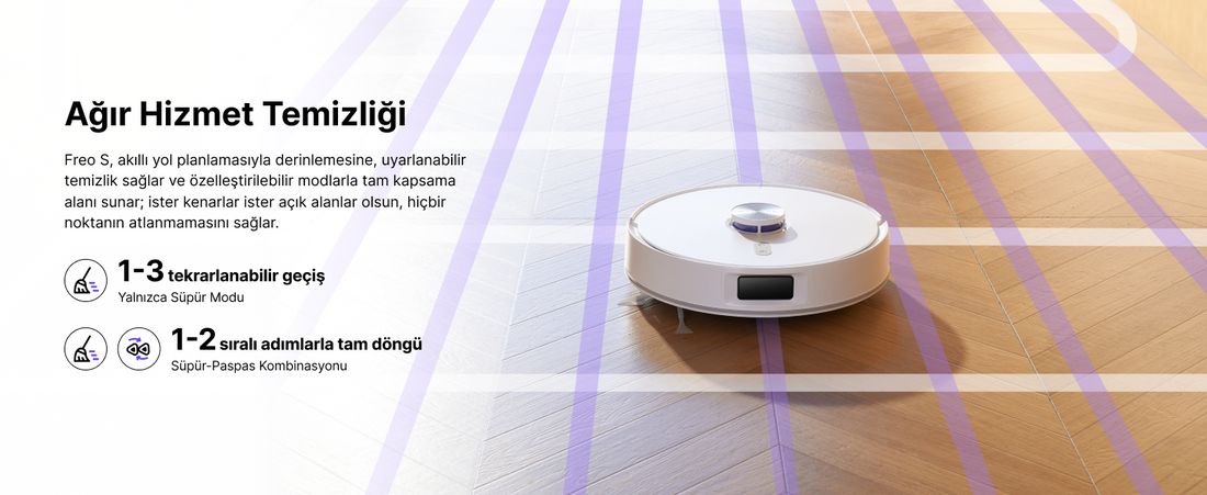 Narwal Freo S Akıllı Robot Süpürge Beyaz,8000PA Emiş Gücü