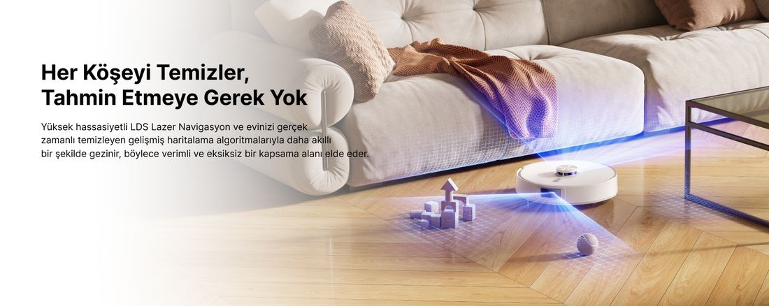 Narwal Freo S Akıllı Robot Süpürge Beyaz,8000PA Emiş Gücü