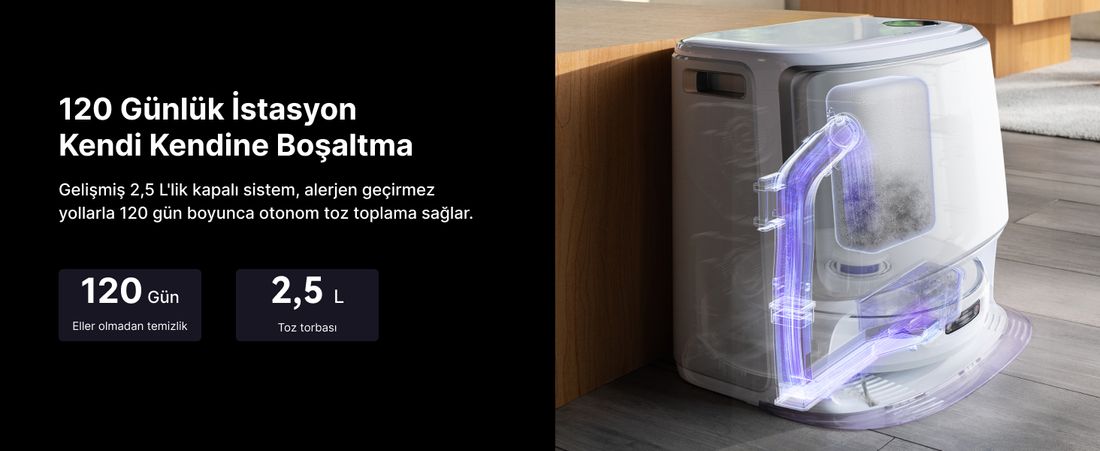 Narwal Freo Z10 Ultra Akıllı Robot Süpürge Gri 18.000PA Emiş Gücü Sert Zemin Kullanımı için