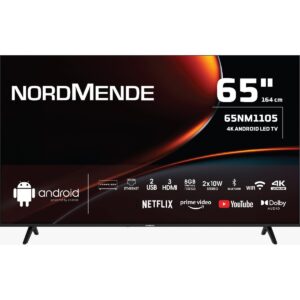 Nordmende 65NM1105 65" 4K Ultra HD Android Smart LED TV Dahili Uydu Alıcısı ile Gelişmiş İzleme HBCV0000AUXH6V