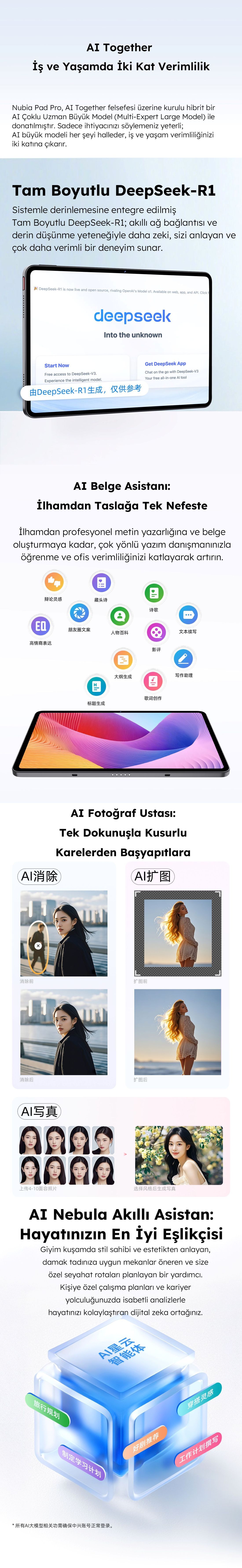 Nubia Pad Pro 8GB 256GB Tablet Siyah