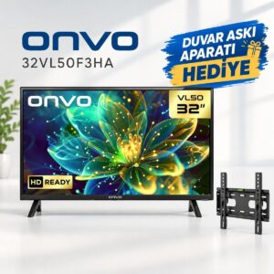 Onvo 32VL50F3HA 32" 82 Ekran Dahili Uydu Alıcılı Hd Ready LED Tv Askı Aparatı Hediye (Smart Değildir) HBCV0000LU8ZF7