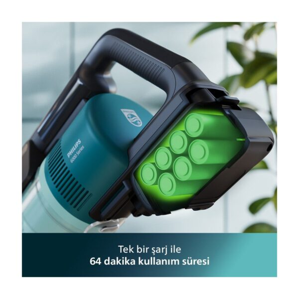 Philips 6000 Serisi Kablosuz Dikey Süpürge, PowerCyclone 11, Aqua Modül ile Kolay Mop, TriActive LED Başlık, 64 Dakika Kullanım, XC6553/01