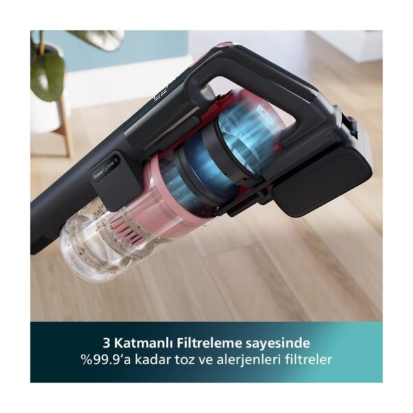 Philips 6000 Serisi Kablosuz Dikey Süpürge, Powercyclone 11 (XC6552/01) ve Philips Orijinal Yedek Filtre – Kablosuz Süpürge 6000, 7000 ve 8000 Serisi ile Uyumlu (XV1681/01)